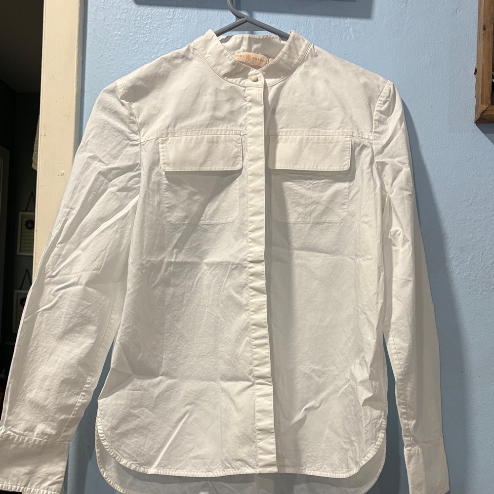 Tory Burch White Button-Up Blouse